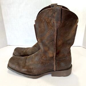 Ariat Rambler Distressed Western Boots Wicker Brown Square Toe Men's Size 11 D